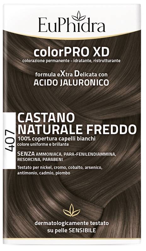 EUPHIDRA COLORPRO XD 407 CASTANO NATURALE F COLORE + ATTIVANTE + BALSAMO + CUFFIA + GUANTI - immagine 2
